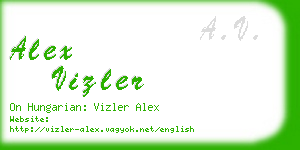alex vizler business card